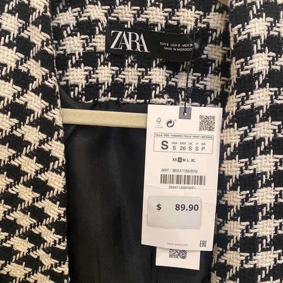 ✨NWT✨ ZARA Houndstooth Blazer - Picture 8 of 8